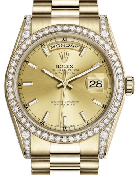 Rolex Day-Date 36 36 mm 118388CSP Yellow Gold/Diamonds Champagne