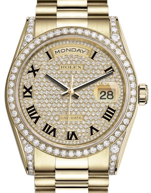 Rolex Day-Date 36 36 mm 118388DPRP Yellow Gold/Diamonds Diamond Pave