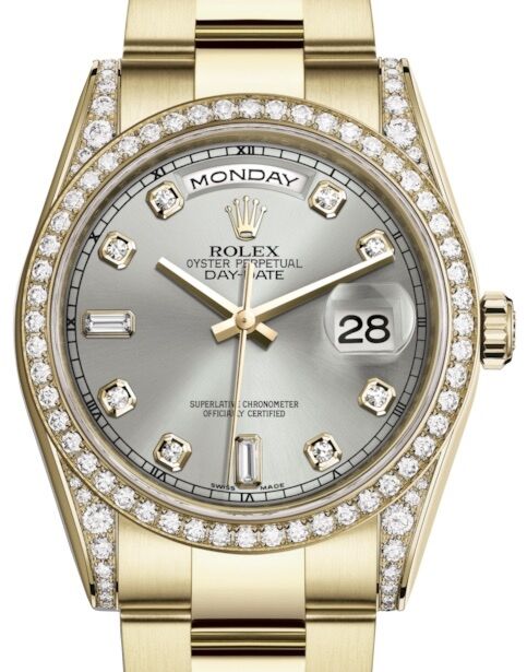 Rolex Day-Date 36 36 mm 118388SDO Yellow Gold/Diamonds Silver