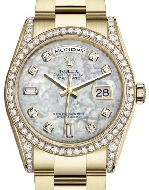 Rolex Day-Date 36 36 mm 118388WMDO Yellow Gold/Diamonds White Mother of Pearl