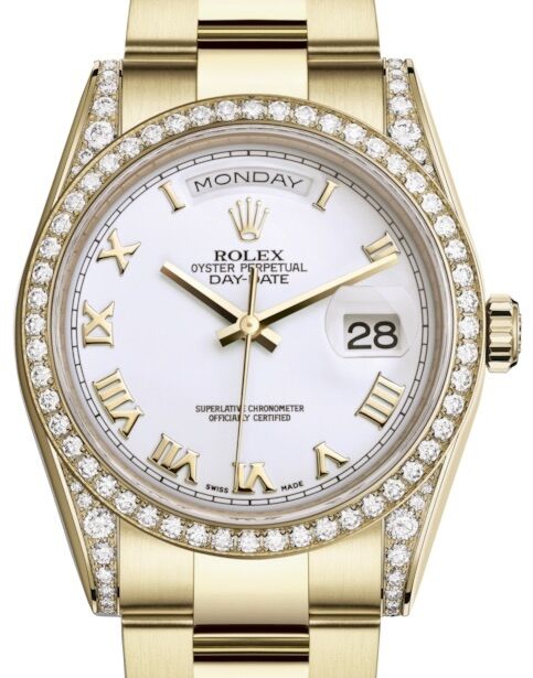 Rolex Day-Date 36 36 mm 118388WRO Yellow Gold/Diamonds White