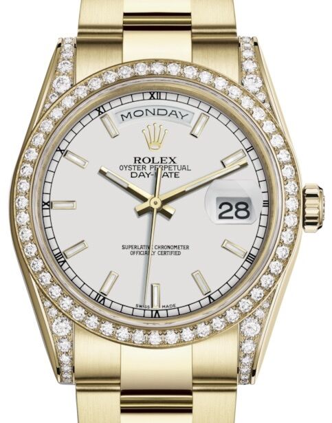 Rolex Day-Date 36 36 mm 118388WSO Yellow Gold/Diamonds White