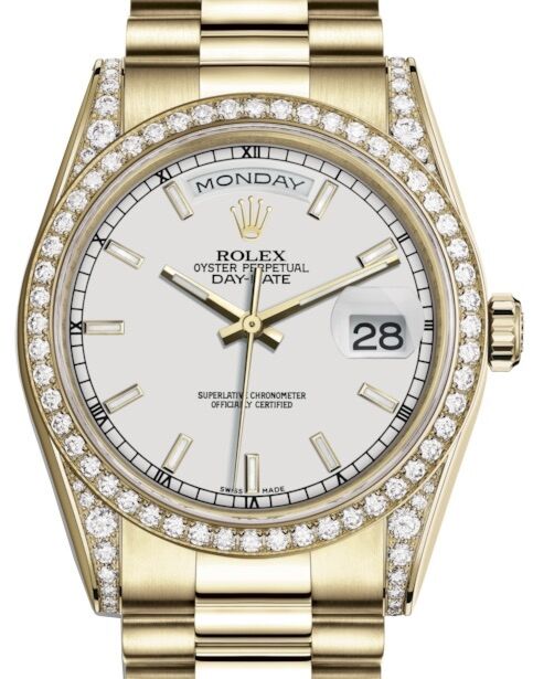 Rolex Day-Date 36 36 mm 118388WSP Yellow Gold/Diamonds White