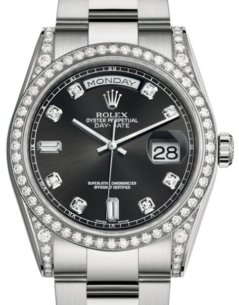 Rolex Day-Date 36 36 mm 118389BDO White Gold/Diamonds Black