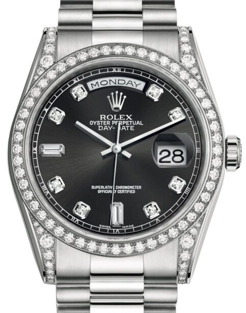 Rolex Day-Date 36 36 mm 118389BDP White Gold/Diamonds Black