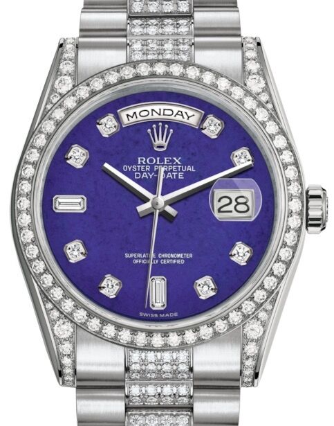 Rolex Day-Date 36 36 mm 118389BLDDP White Gold/Diamonds Blue