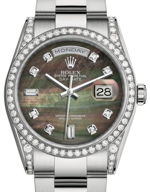 Rolex Day-Date 36 36 mm 118389BMDO White Gold/Diamonds Black Mother of Pearl