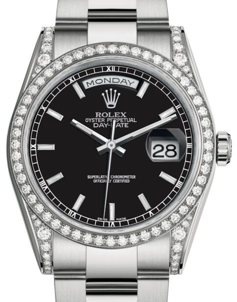 Rolex Day-Date 36 36 mm 118389BSO White Gold/Diamonds Black