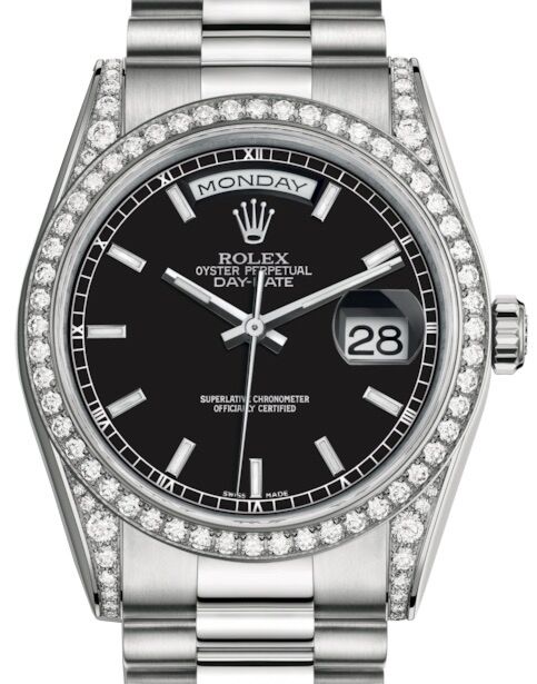 Rolex Day-Date 36 36 mm 118389BSP White Gold/Diamonds Black
