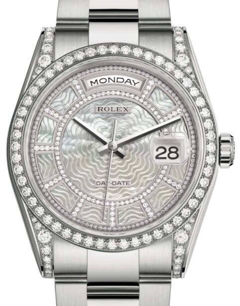 Rolex Day-Date 36 36 mm 118389CWMDO White Gold/Diamonds Diamond Pave