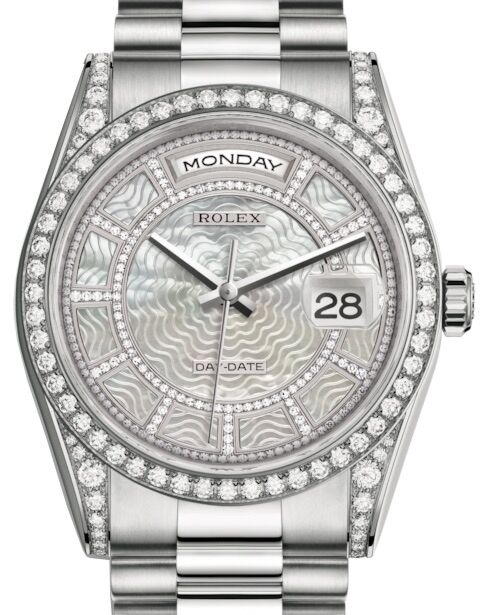 Rolex Day-Date 36 36 mm 118389CWMDP White Gold/Diamonds Diamond Pave