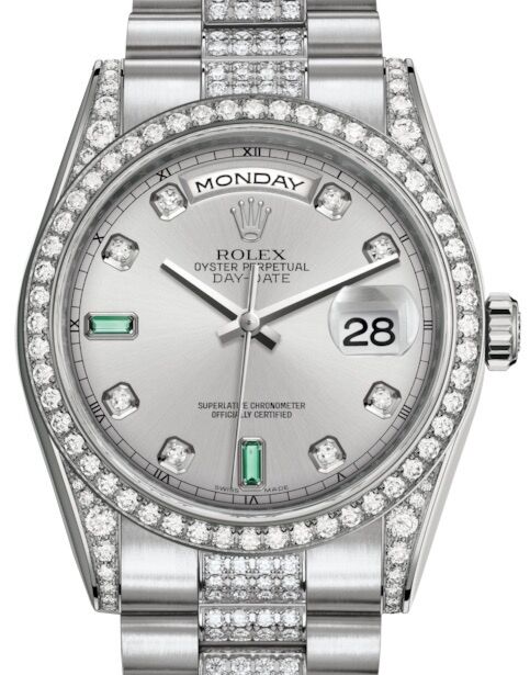 Rolex Day-Date 36 36 mm 118389RDEDP White Gold/Diamonds Rhodium