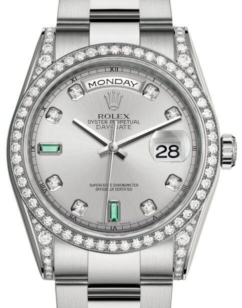 Rolex Day-Date 36 36 mm 118389RDEO White Gold/Diamonds Rhodium