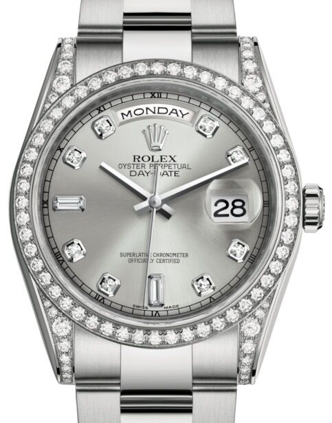 Rolex Day-Date 36 36 mm 118389SDO White Gold/Diamonds Silver