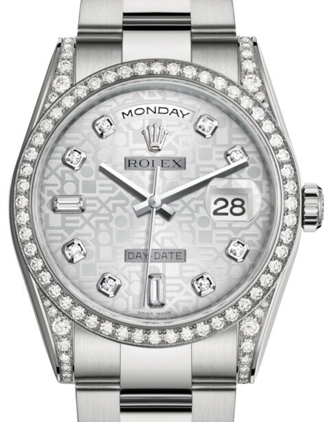 Rolex Day-Date 36 36 mm 118389SJDO White Gold/Diamonds Silver