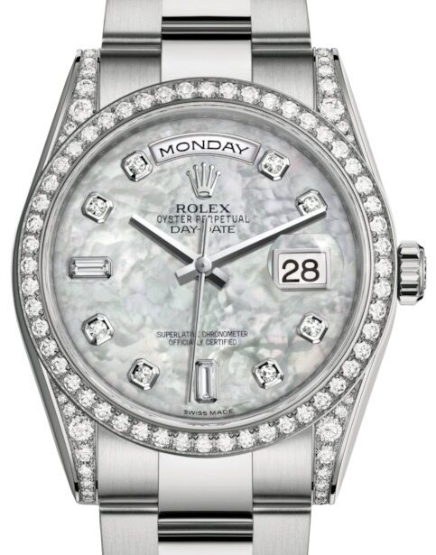 Rolex Day-Date 36 36 mm 118389WMDO White Gold/Diamonds White Mother of Pearl