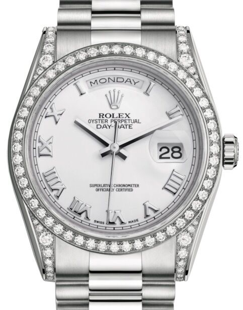 Rolex Day-Date 36 36 mm 118389WRP White Gold/Diamonds White