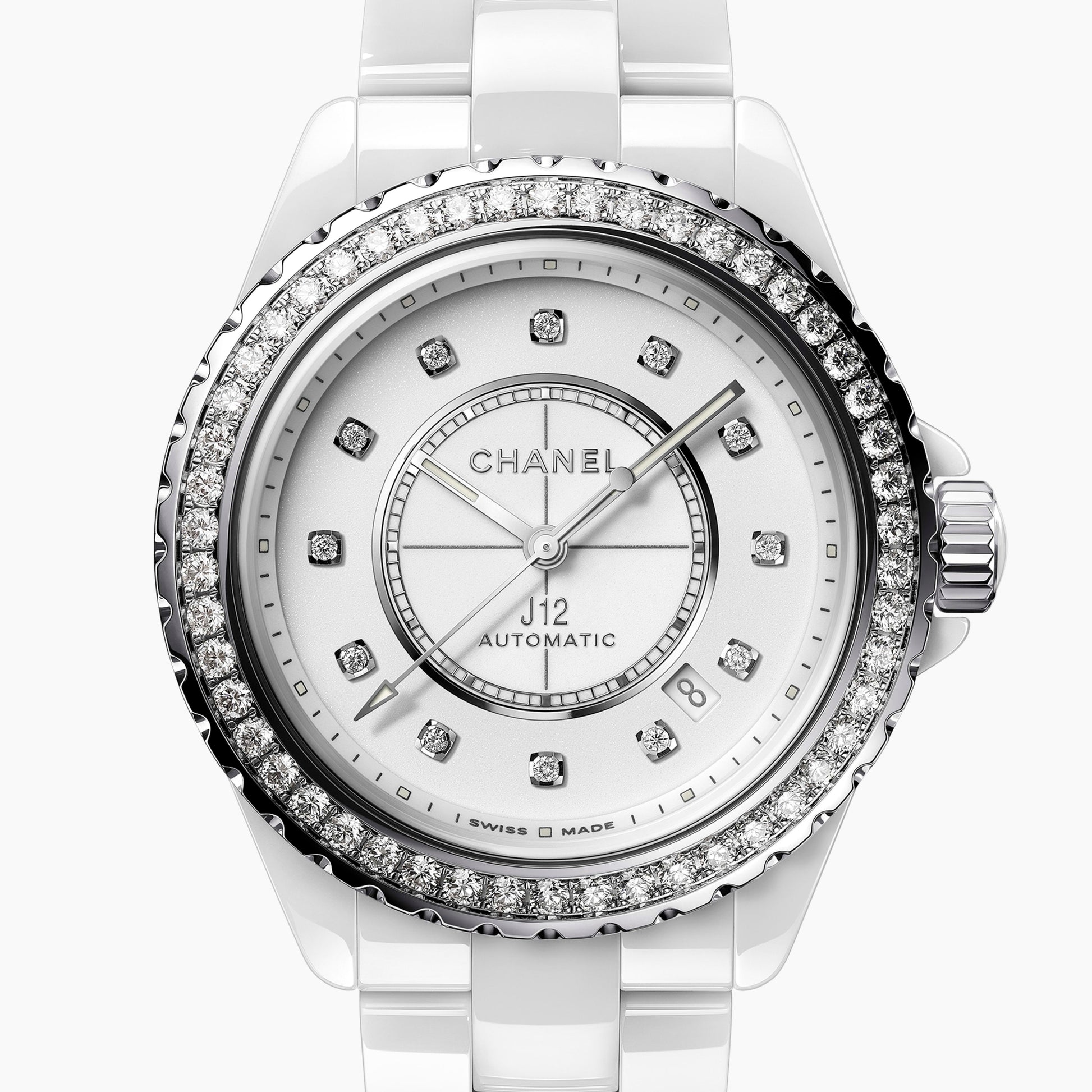 Chanel J12 H2013 42mm White Ceramic Diamond Bezel Dial Automatic - BRAND NEW