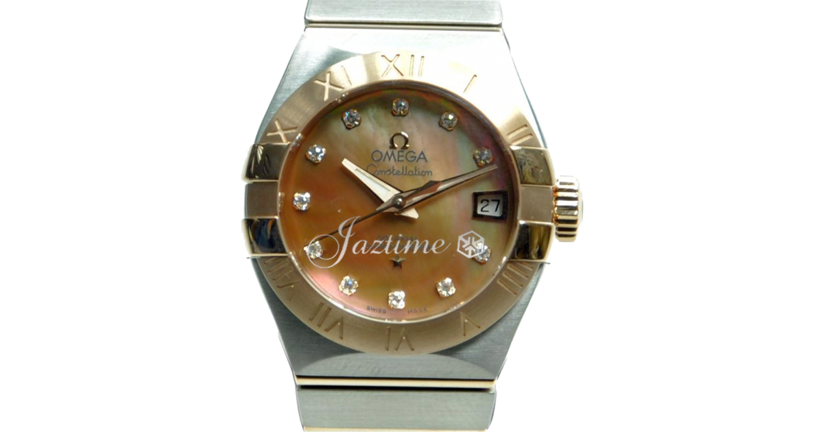 Omega Constellation Co-Axial Quartz 123.20.27.20.57.001 27mm Brown Mother of Pearl Diamond Red Gold Stainless Steel - BRAND NEW