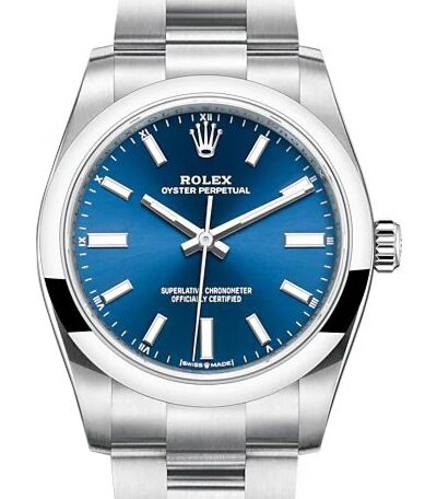 Rolex Oyster Perpetual 34 mm 124200BLSO Steel Luminous