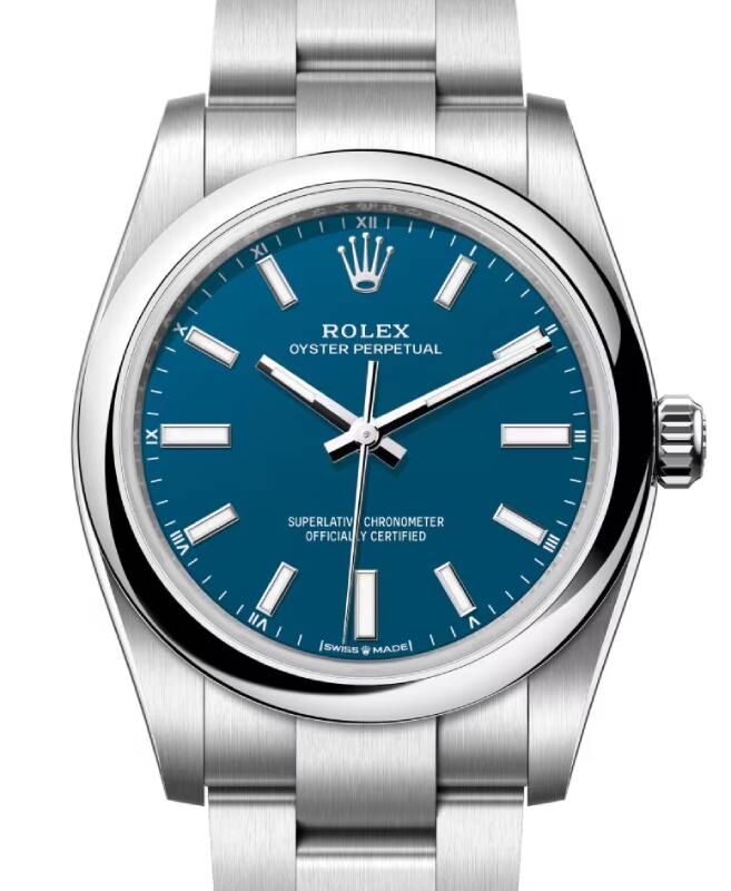 Rolex Oyster Perpetual 34 mm 124200NBLU Steel Luminous
