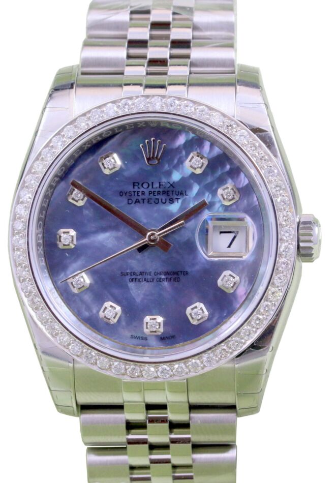 Rolex Datejust 36 mm 126200BLUMOPJ Steel/White Gold/Diamonds Blue