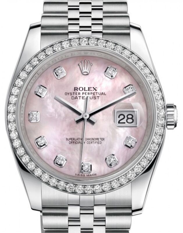 Rolex Datejust 36 mm 126200PDJ Steel/White Gold/Diamonds Pink