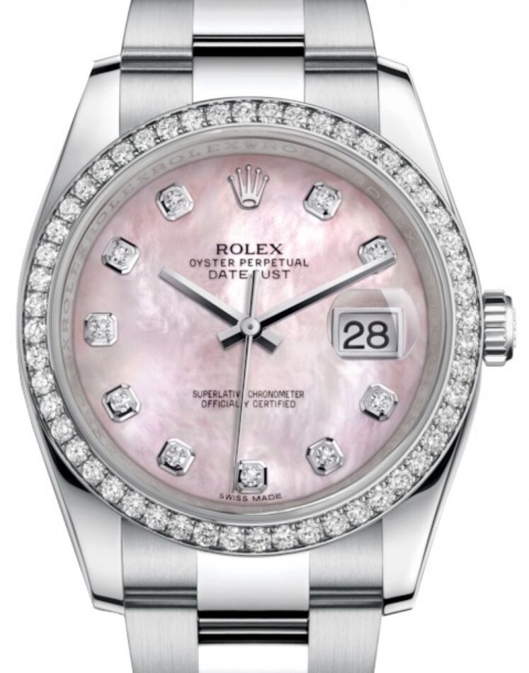 Rolex Datejust 36 mm 126200PDO Steel/White Gold/Diamonds Pink