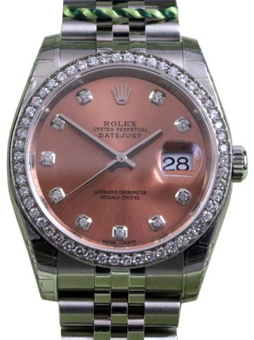 Rolex Datejust 36 mm 126200PJCD Steel/White Gold/Diamonds Pink
