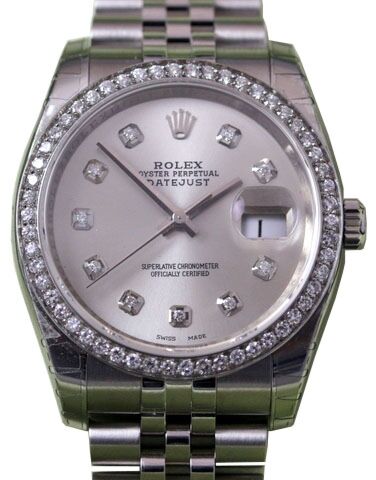 Rolex Datejust 36 mm 126200SCDJ Steel/White Gold/Diamonds Silver