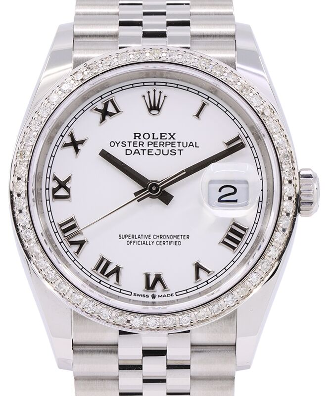 Rolex Datejust 36 mm 126200WCDJ Steel/White Gold/Diamonds White