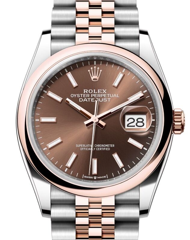 Rolex Datejust 36 36 mm 126201CHOSJ Steel/Rose Gold Chocolate