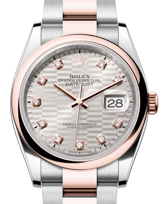 Rolex Datejust 36 36 mm 126201SVFMDO Steel/Rose Gold Silver