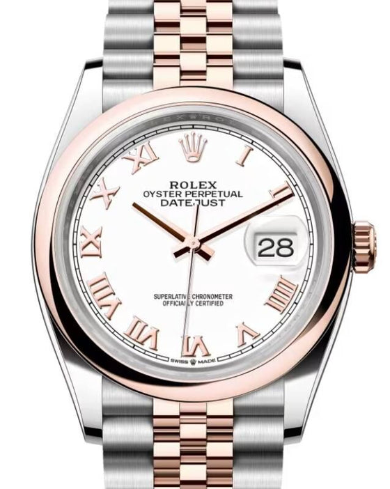 Rolex Datejust 36 36 mm 126201WRJ Steel/Rose Gold White