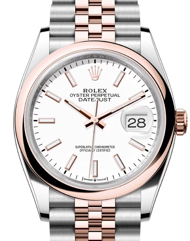 Rolex Datejust 36 36 mm 126201WSJ Steel/Rose Gold White