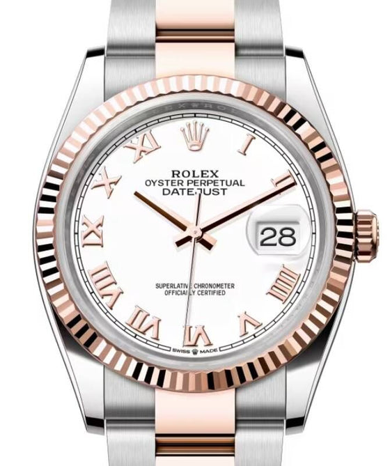 Rolex Datejust 36 36 mm 126231WRO Steel/Rose Gold White