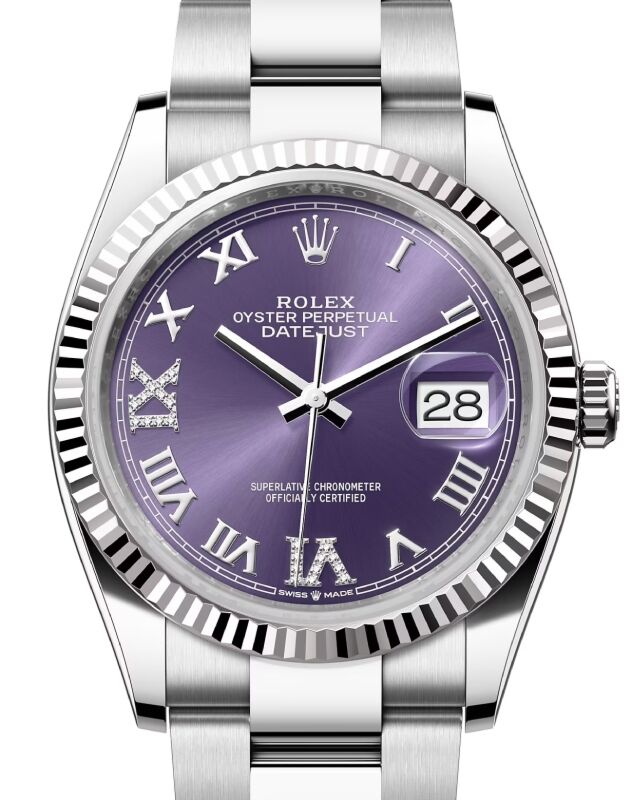 Rolex Datejust 36 36 mm 126234ARDO Steel/White Gold Aubergine