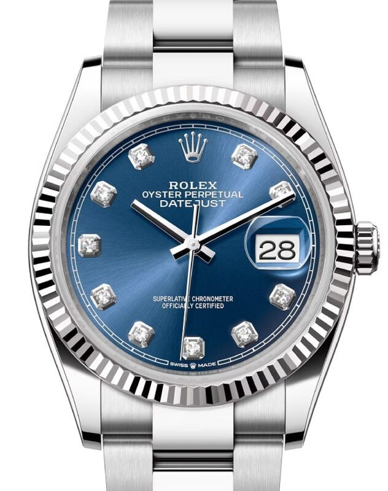Rolex Datejust 36 36 mm 126234BLDO Steel/White Gold Blue