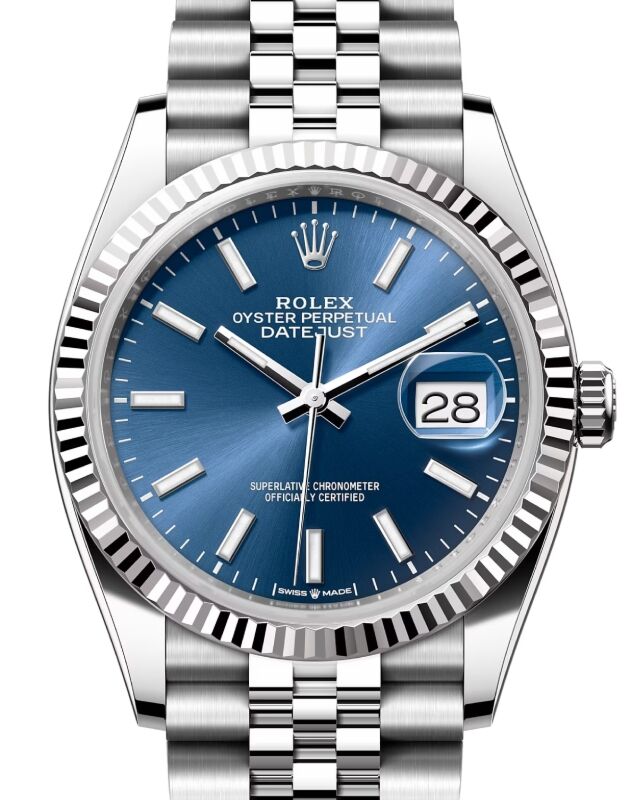 Rolex Datejust 36 36 mm 126234BLSJ Steel/White Gold Blue