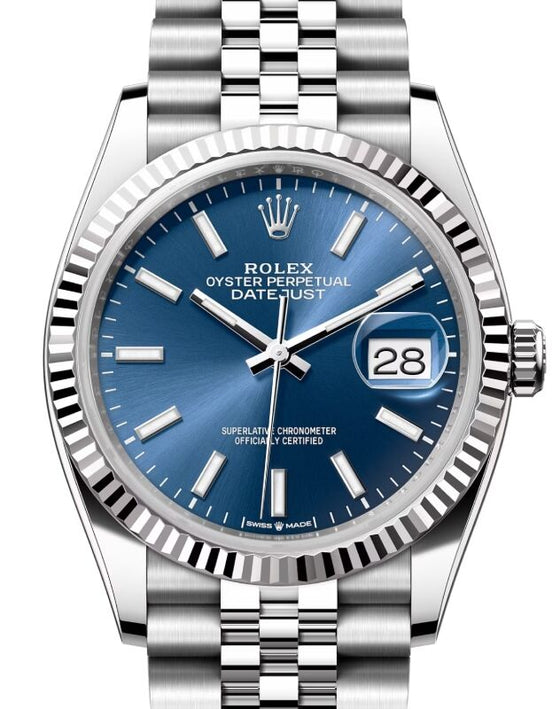 Rolex Datejust 36 36 mm 126234BLSJ Steel/White Gold Blue