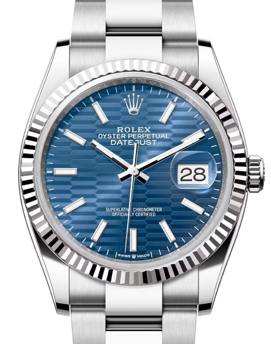 Rolex Datejust 36 36 mm 126234BLSO1 Steel/White Gold Blue