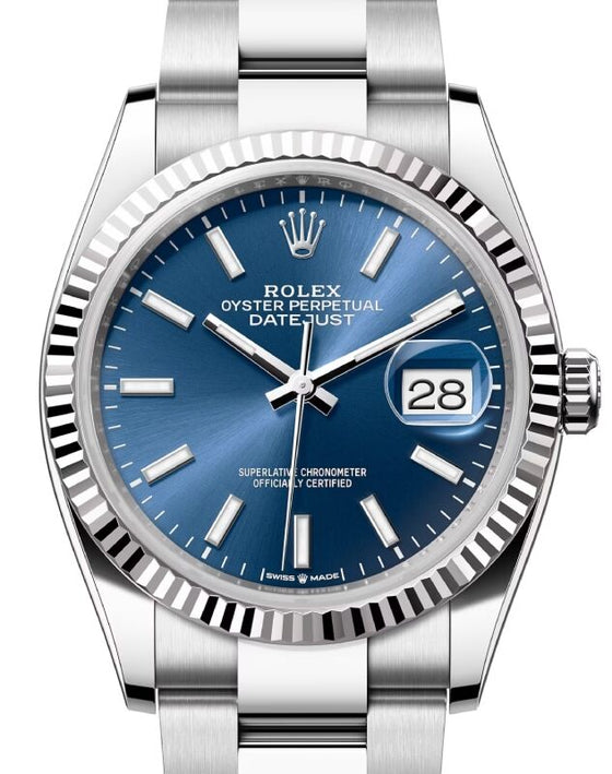 Rolex Datejust 36 36 mm 126234BLSO Steel/White Gold Blue