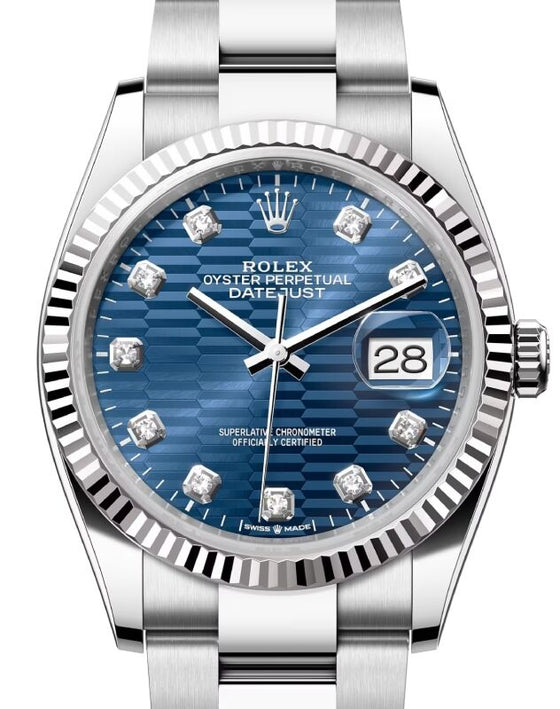 Rolex Datejust 36 36 mm 126234BLUFMDO Steel/White Gold Blue
