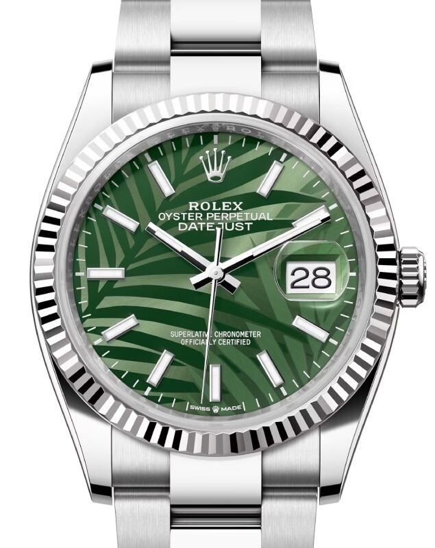 Rolex Datejust 36 36 mm 126234GPO Steel/White Gold Green
