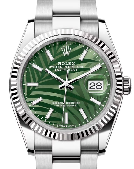 Rolex Datejust 36 36 mm 126234GPO Steel/White Gold Green