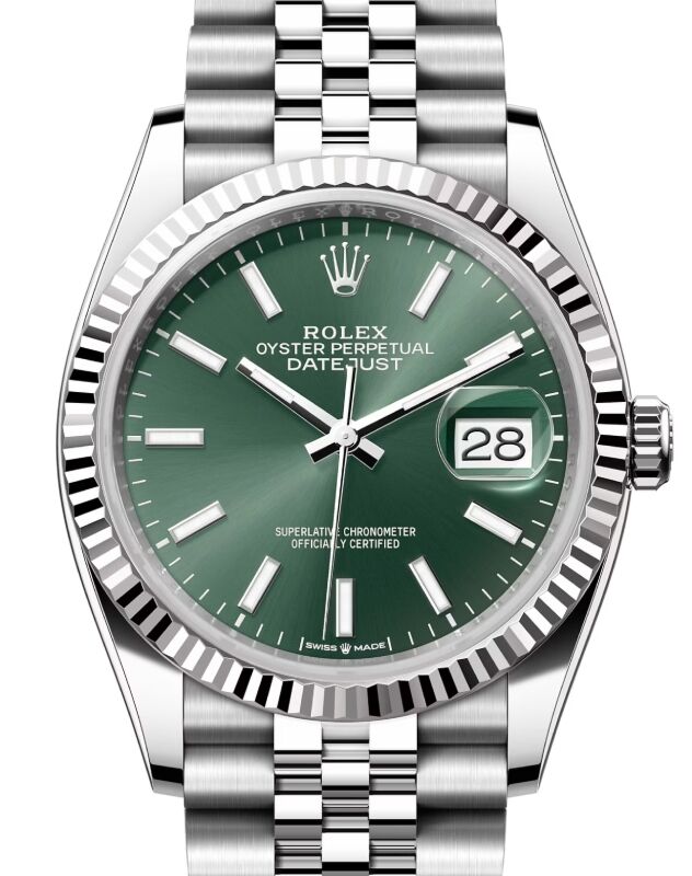 Rolex Datejust 36 36 mm 126234GRSJ Steel/White Gold Green