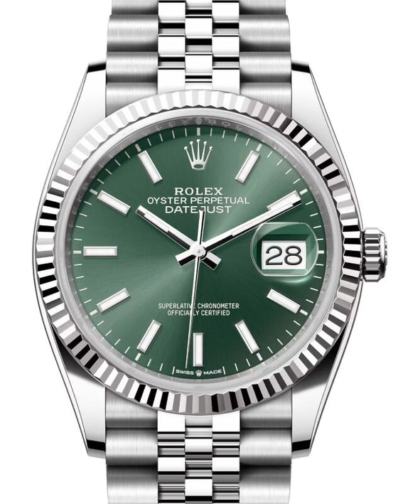 Rolex Datejust 36 36 mm 126234GRSJ Steel/White Gold Green