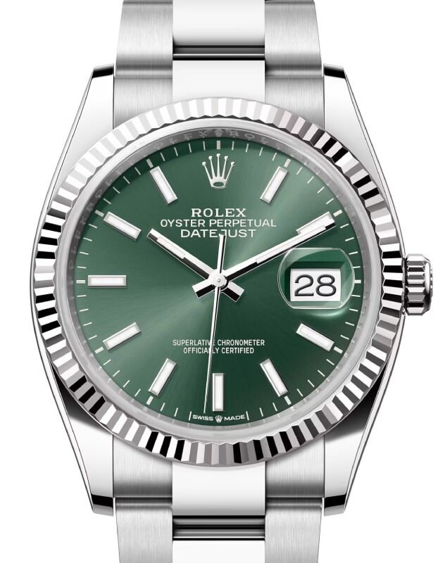 Rolex Datejust 36 36 mm 126234MGRNSO Steel/White Gold Green