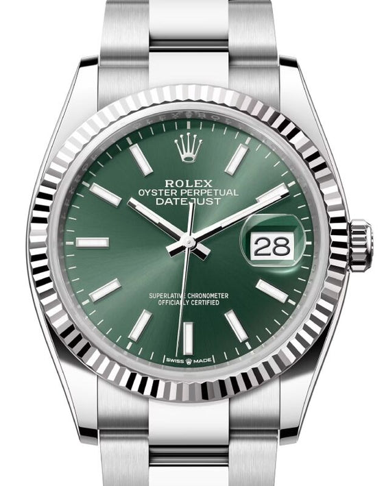 Rolex Datejust 36 36 mm 126234MGRNSO Steel/White Gold Green