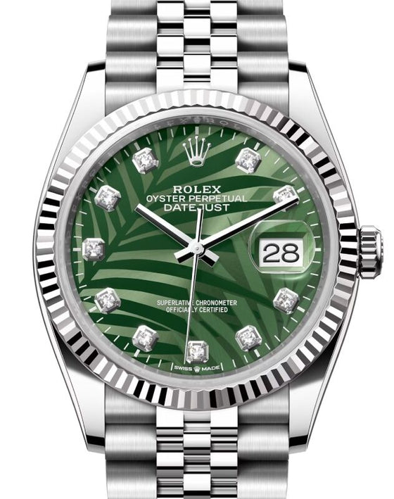 Rolex Datejust 36 36 mm 126234OGPMDJ Steel/White Gold Green